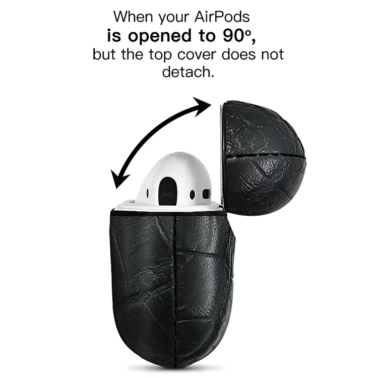 
2021 luxury shockproof square handmade leather earphone protective case for airpods 