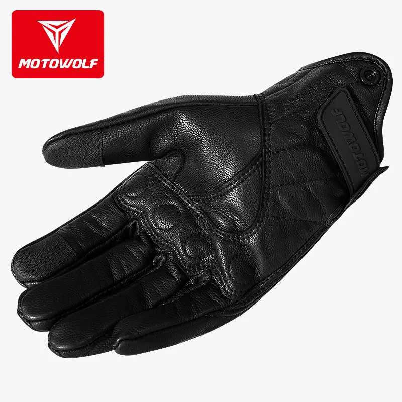 Premium Durable Abrasive Touchscreen Breathable Sheep Leather Riding Driving Motorcycle Gloves