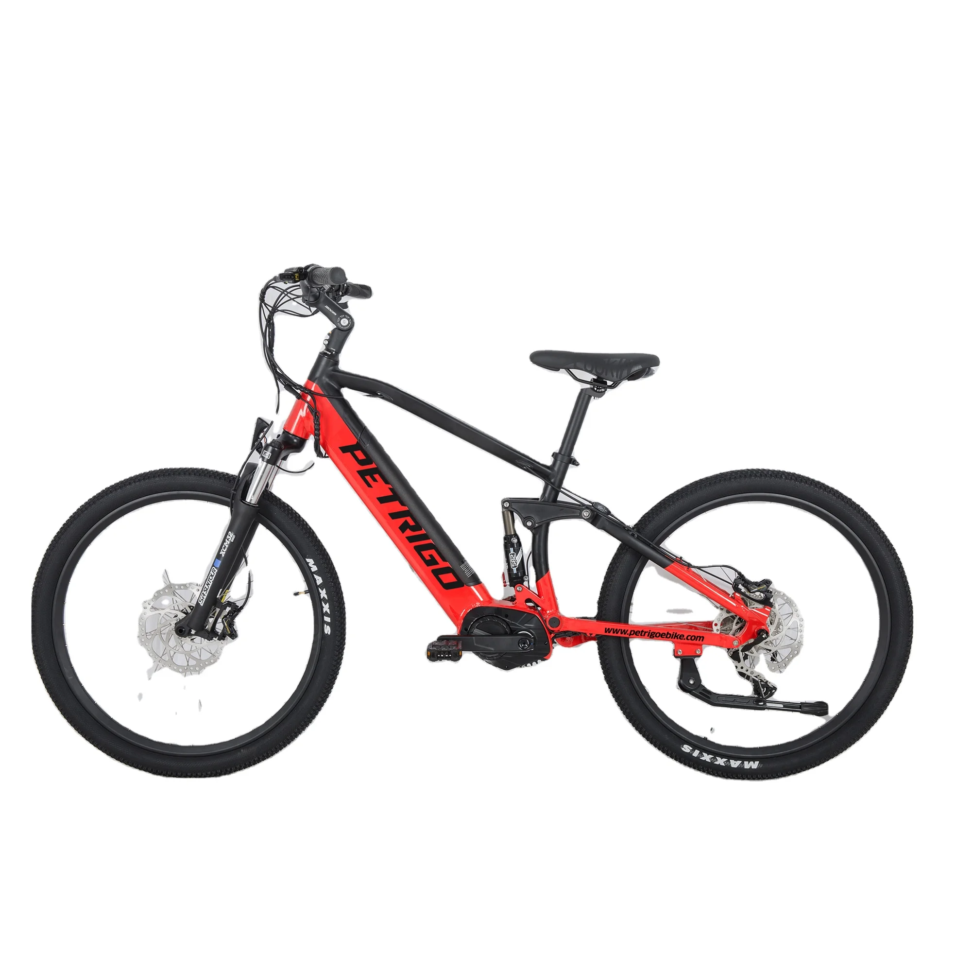 PETRIGO MTB Electric Bike Bafang Mid Drive Motor Electric Bicycle Fat E Mountain Bike Full Suspension 500w48v Electric