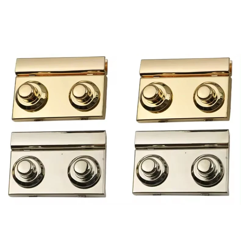 Rectangle Press Lock Clasp Bag Closure Squeeze Turn Lock Leather Craft Purse Making Accessories