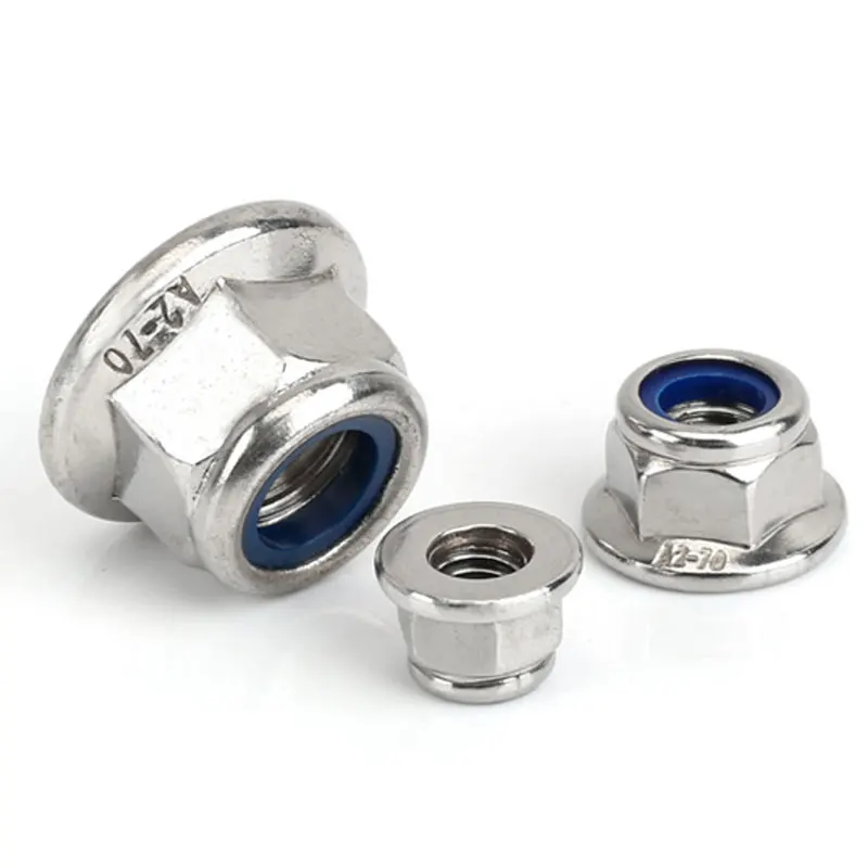 DIN6926  Stainless steel hexagon Flange wheel nut  insert  lock nut