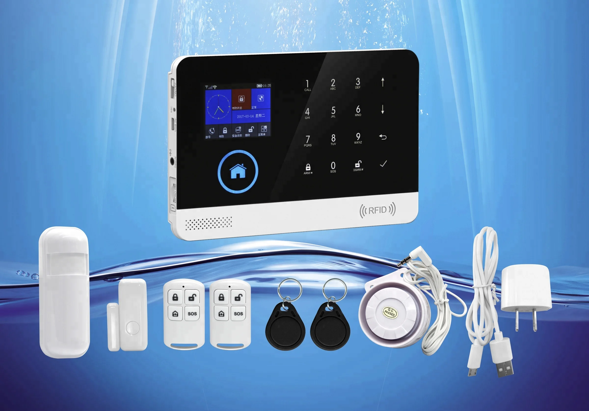 PGST Wireless WIFI GSM IOS Android APP LCD Display Remote Control Home Burglar Security Alarm System