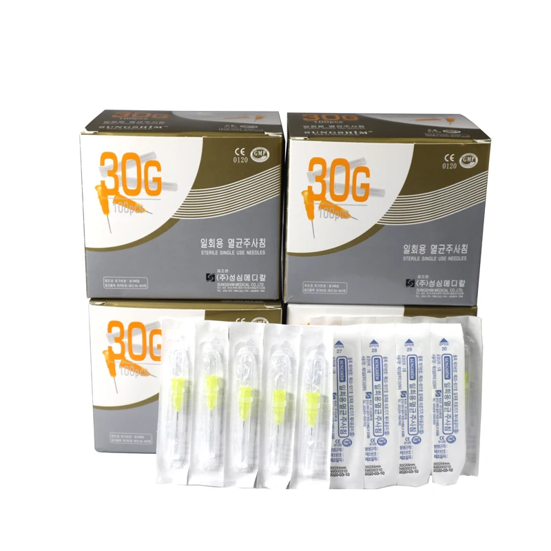 CE approved Disposable safety face body Meso Needles 30G 32G 34G Hypodermic needles