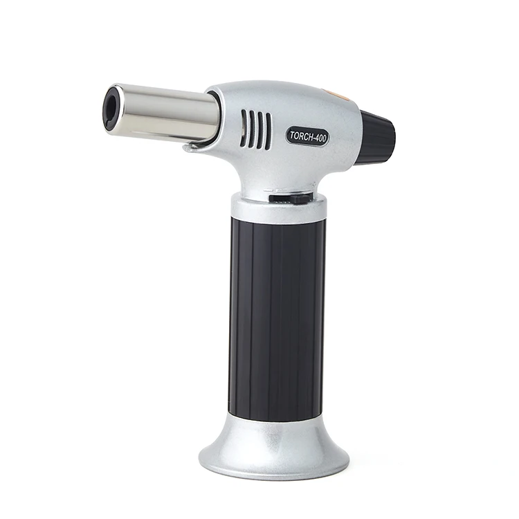 Hot Sale Refillable Kitchen Torch Lighter Blue Flame Adjustable Gas Torch Camping BBQ Lighter Cigarette Gas With Safety Lock