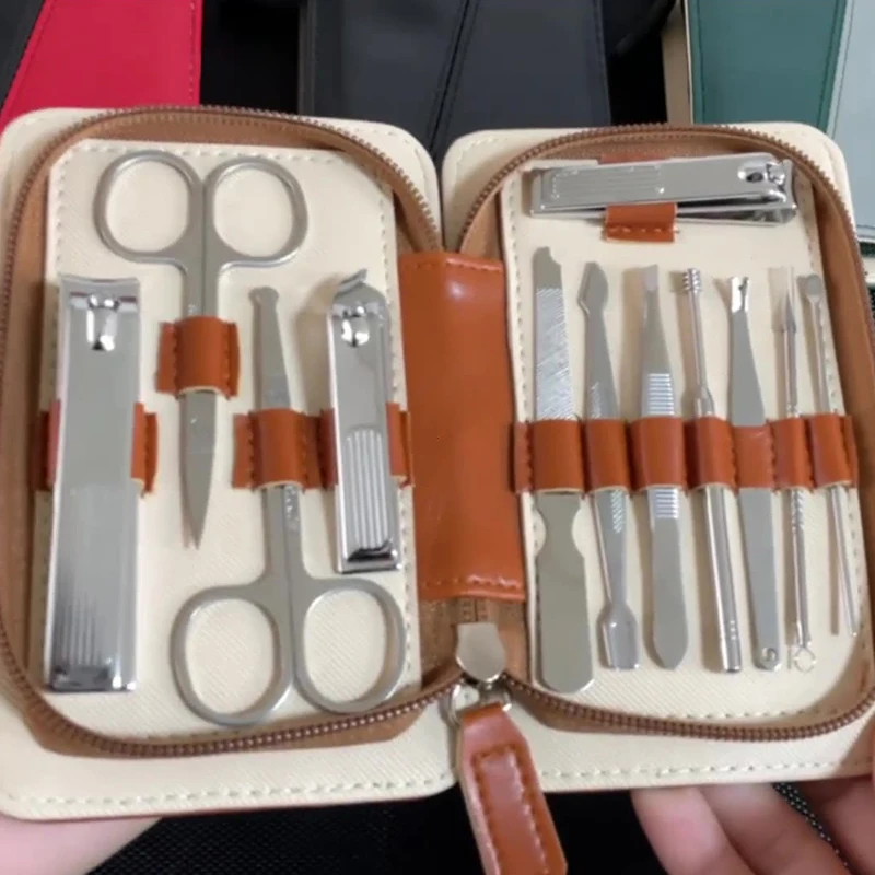New Arrival 12 PCS Manicure Set  Nail Clippers Pedicure Kit Nail Care Tools with Luxurious Travel Case