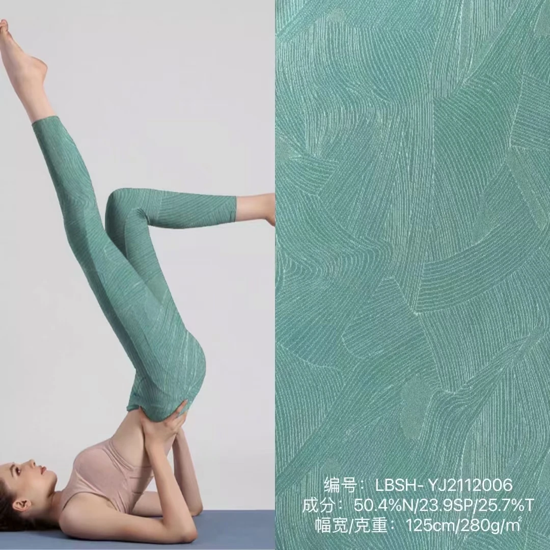 High Stretch Double Face Brushed Moisture Wicking Nylon Spandex Polyamide Elastane Yoga Sportswear Leggings Fabric