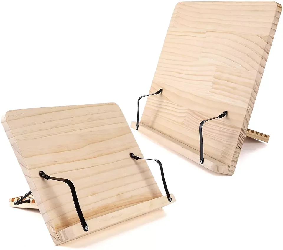 Book Stand Paper Clips Cookbook Reading Desk Portable Sturdy Customized Logo Foldable Adjustable Book Holder Tray