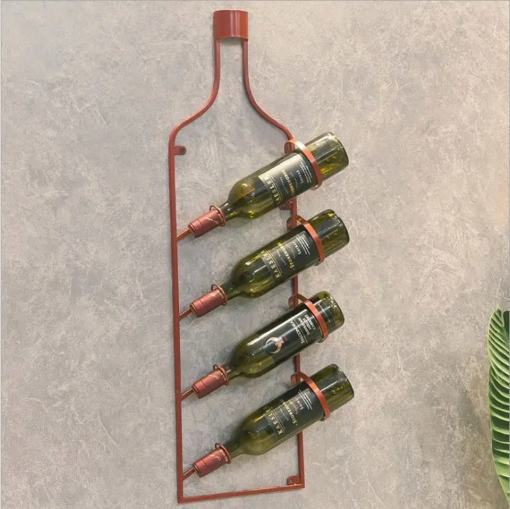 Wholesale Cheap Fashion High Quality Chateau Glass Bottle Wine Holder Rose Gold Metal Red Wine Rack
