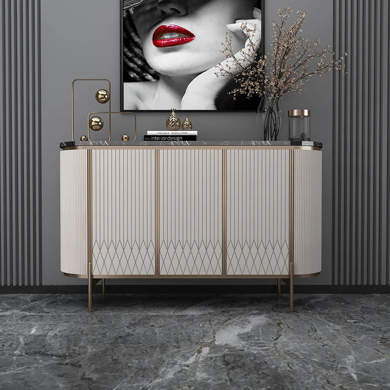 
 Белый современный роскошный мраморный барный шкаф для крыльца мебель современный с несколькими ящиками ножки Золотая обувь CW1032E   (1600289981684)