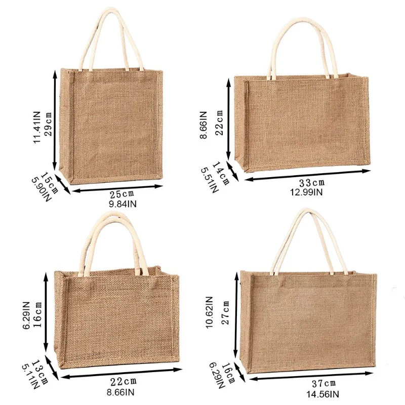 With Pink Ribbon Strap With Logo Printed Hessian Burlap Jute Tote Bag Wholesale For Advertising
