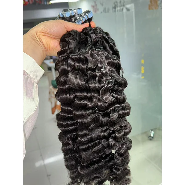 Factory Price Wholesale Drop Shipping Raw Hair Cuticle Aligned Human Hair Seamless clip Tape In Clip In Raw Burmese Curly Hair