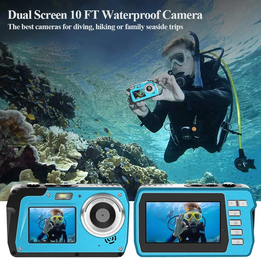 16X Digital Zoom Digital Camera 48MP Waterproof Camera 2.7K Vlogging Waterproof Camera for Kids