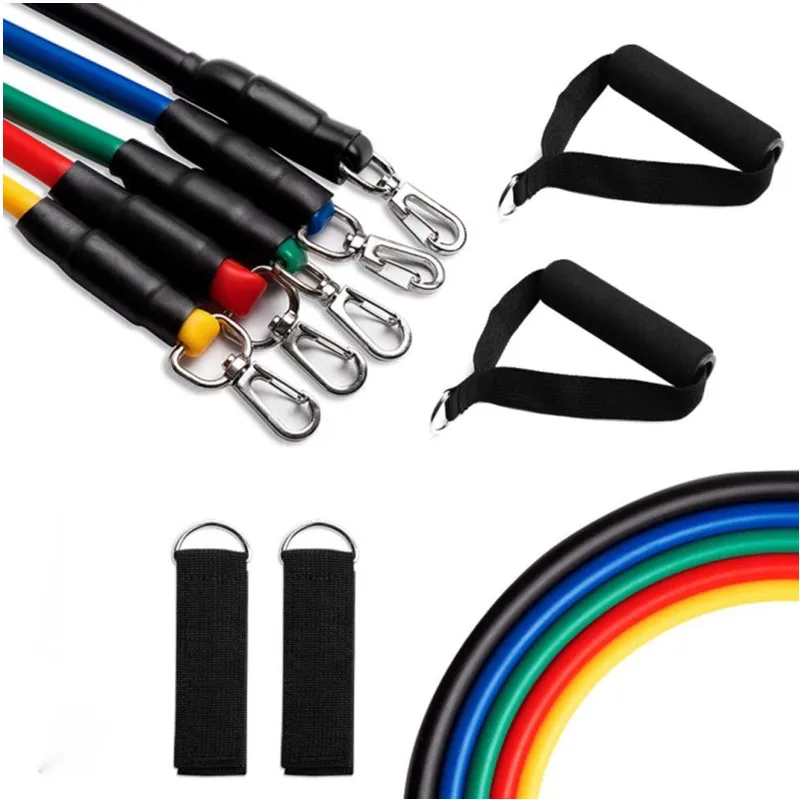 GEDENG Exercise Workout Training Tubes 11pcs custom Factory wholesale 11 Pcs Gym fitness tpe latex exercise resistance band tube