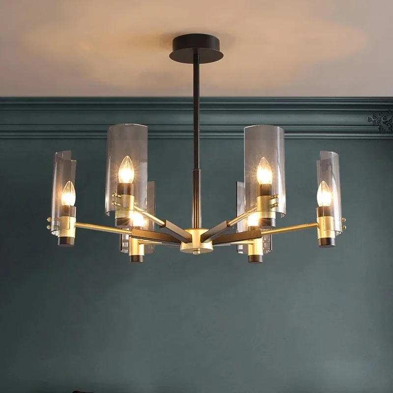 Postmodern Pendant Light For Living Room Dining Table Nordic Bedroom Loft Hall Kitchen Hanging Lamp Black Iron Indoor Chandelier