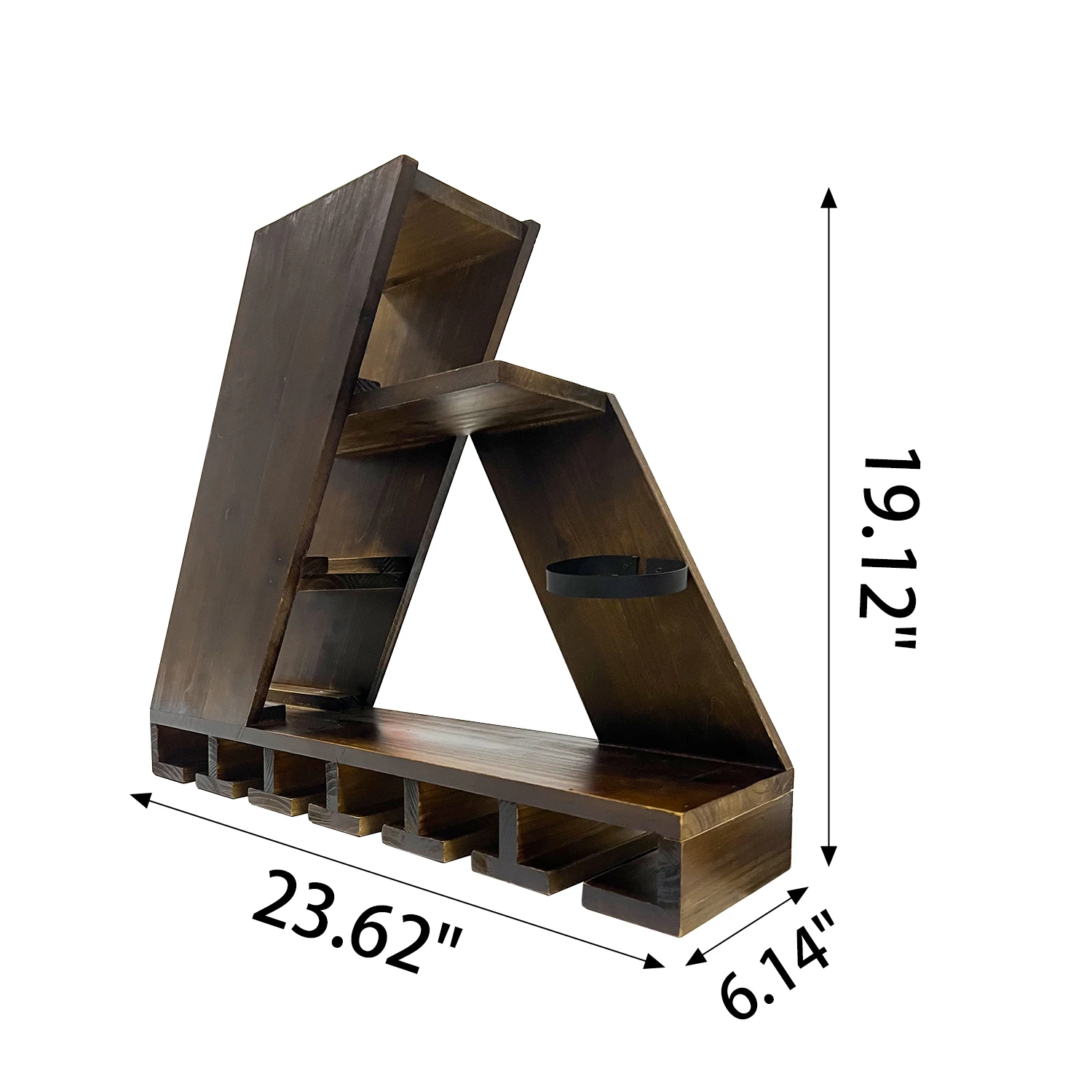 Modern Furniture of America 4-bottle Compact Floating Wine Rack in Brown Wood Hanging Wine Rack