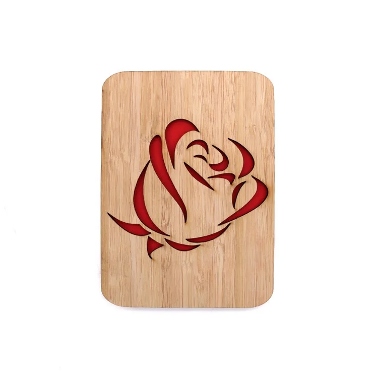 Оптовая продажа, поздравительная открытка с деревянной обложкой и лазерной резкой