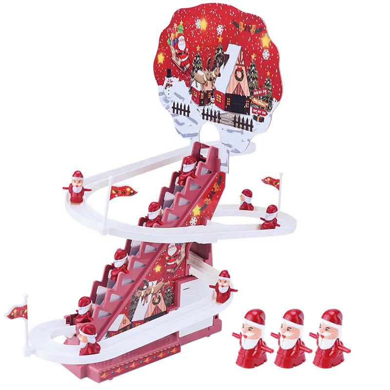 K2256 Children Santa Claus Climbing Stairs Electric Slides Track Toys Early Educational Toys Christmas Gifts For Boys Girls