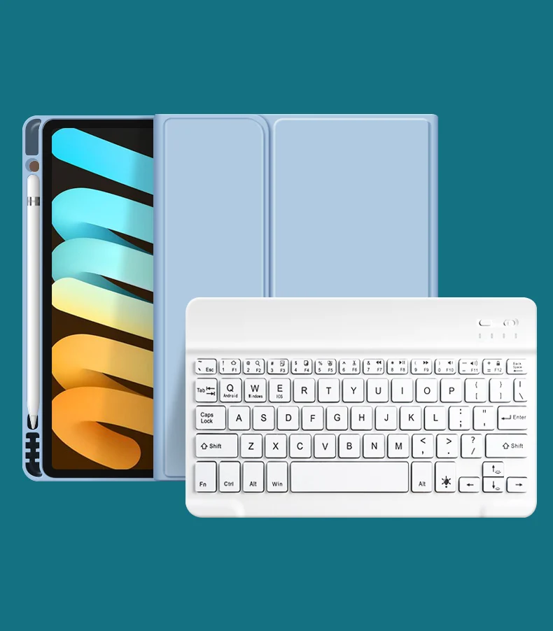 Smart Tablet Cases with BT Mini Keyboard Pen Slot Flip Leather Covers For Tablets For iPad 9.7 Air 2017/2018 Foldable Holder