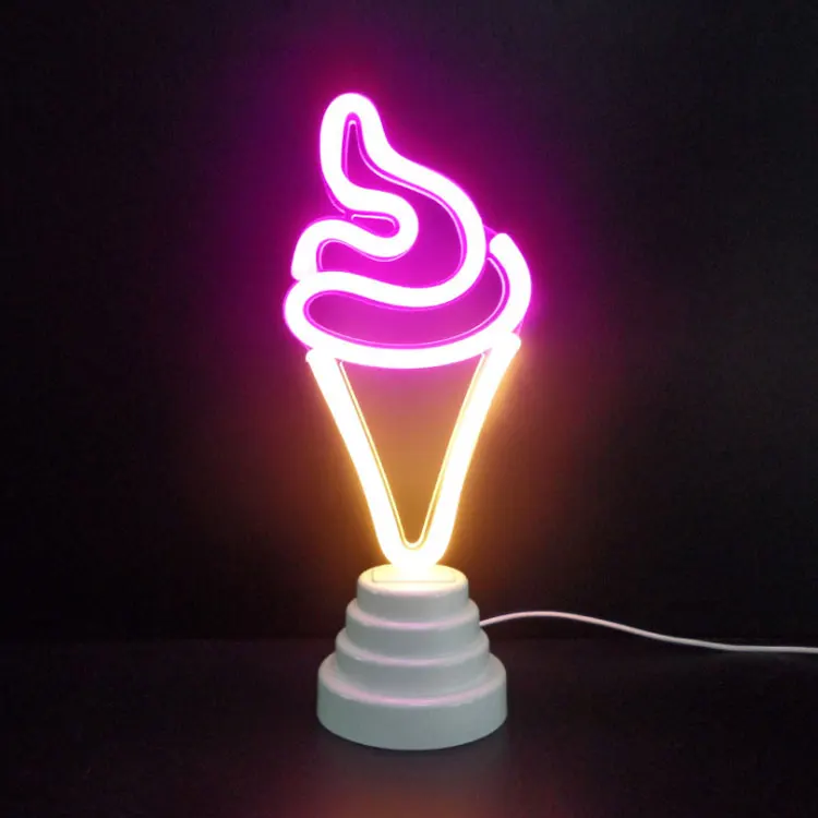 
Custom Plastic Fexible Neon Strip Light Words Ice Cream Decoration led Neon Light For Christmas Bedroom 