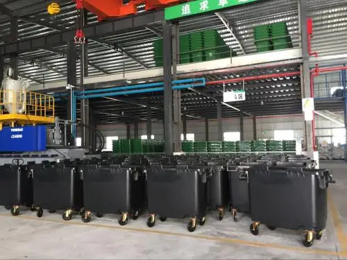 Outdoor Large 660 liter plastic garbage waste bin with lid