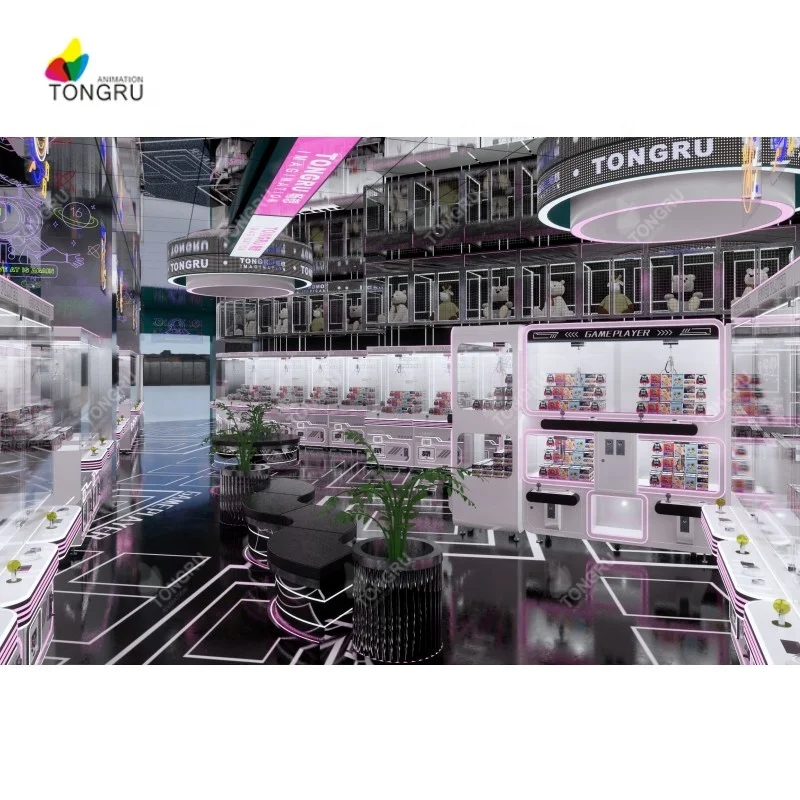 Malaysia crane game machines toy catcher 600m square meters entertainment layout coin pusher toy vending machine claw plush