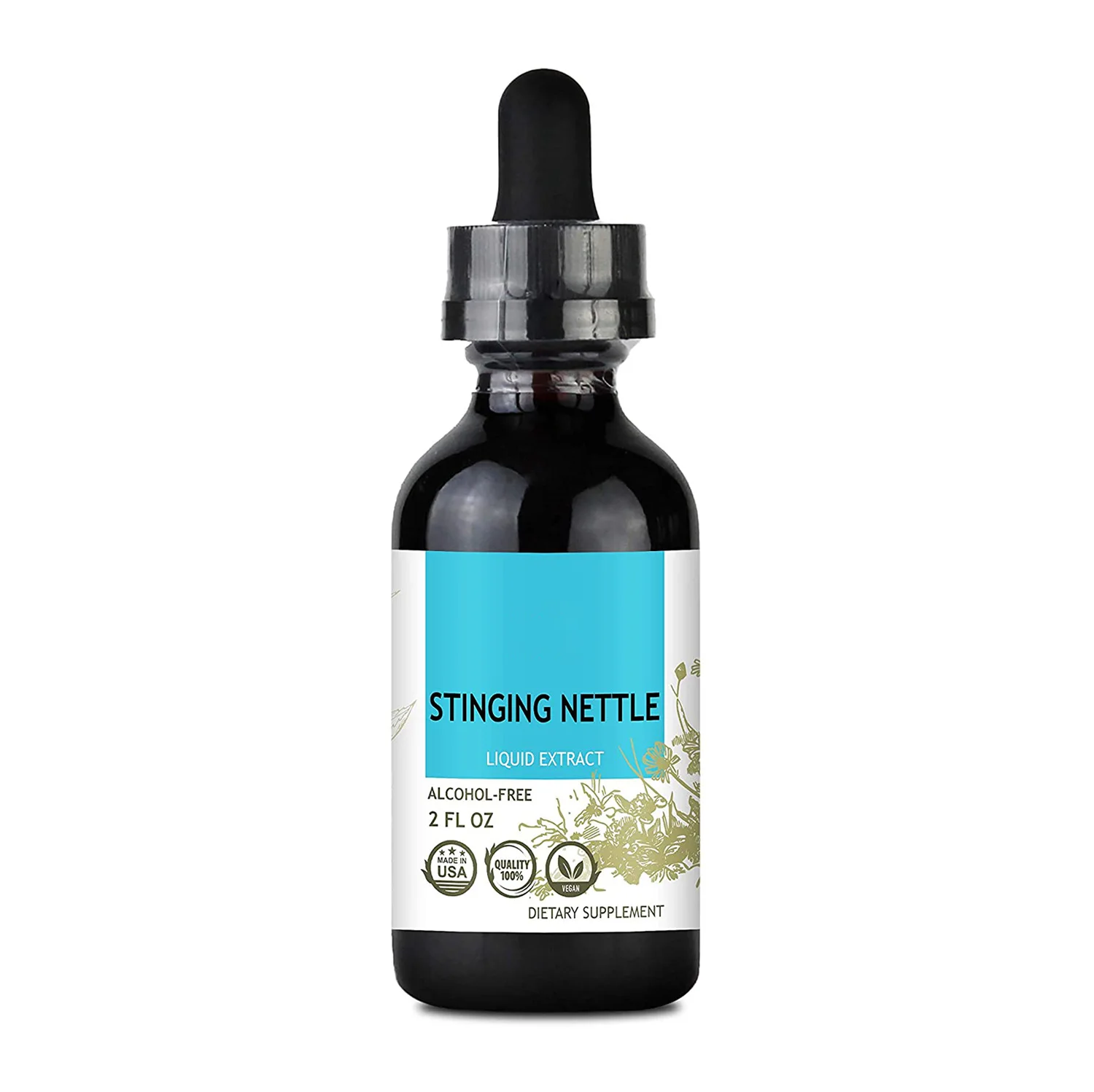 Herbal Supplement Concentrated Dark Green Nettle Leaf Liquid Drops Nettle Leaf Extract Supports Prostate Function