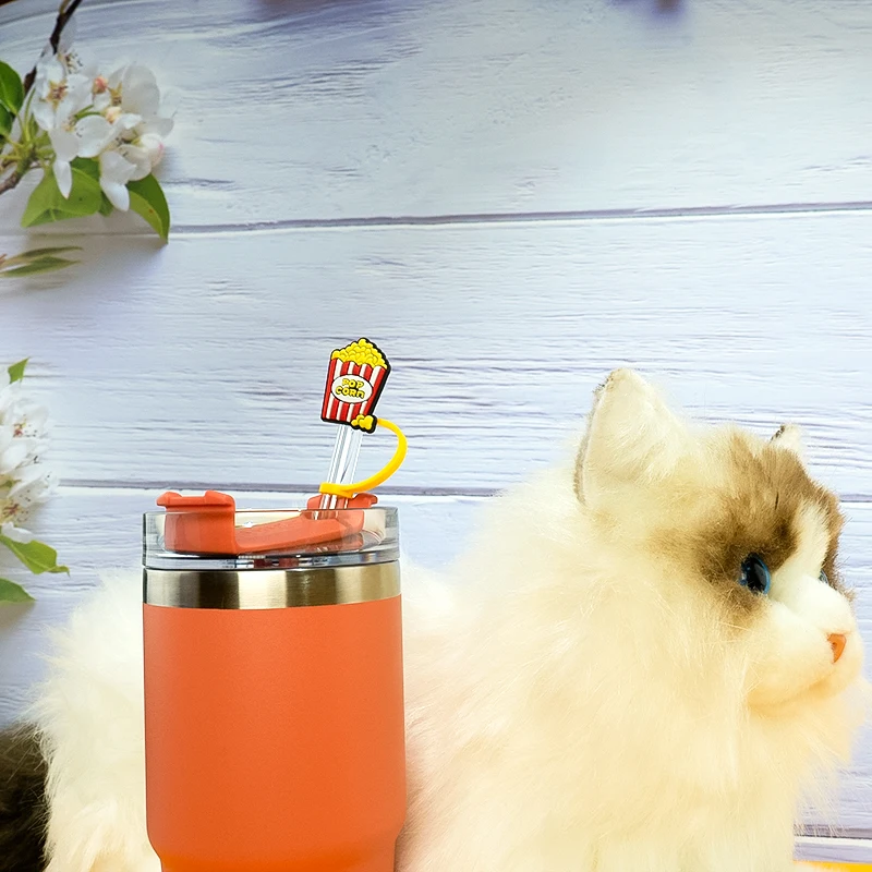 10mm new product ideas accept customization silicone colorful animal logo dust prevention straw topper bulk