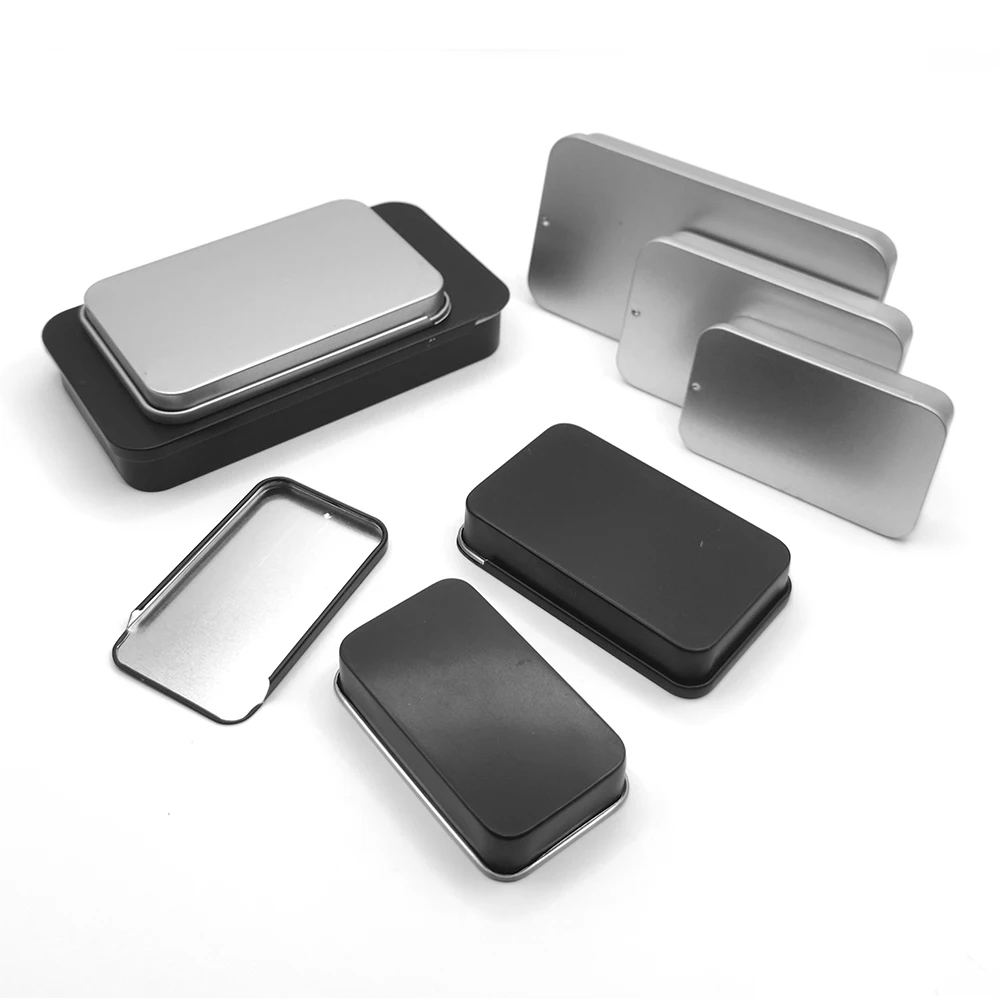 250ml rectangle metallic packing container box tins for tea square metal drawer slides metal jar box for food