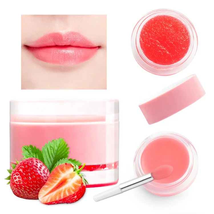 Luxury Korean Fruit Lip Balm Lip Scrub Private Label Pink Lip Scrub And Brush With Balm