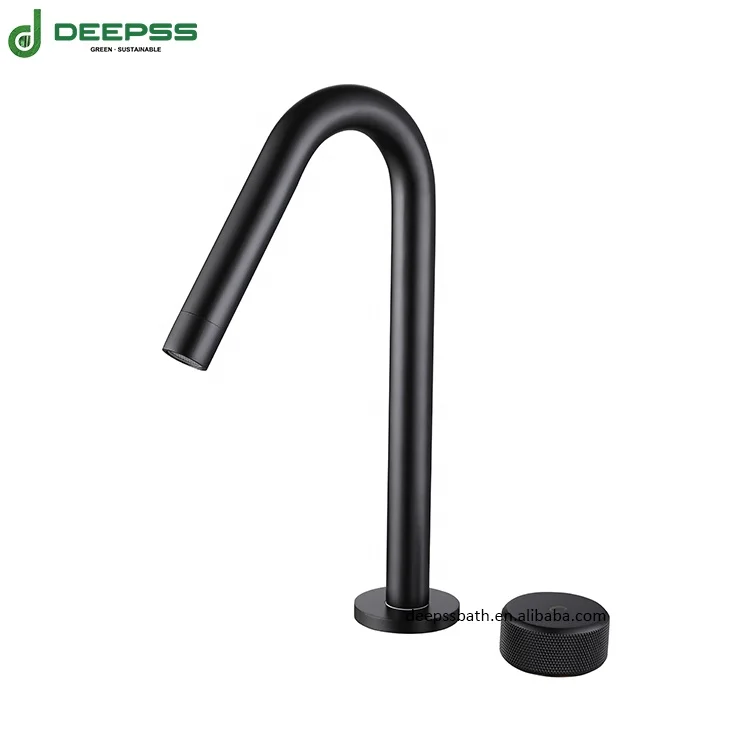 DEEPSS Wholesale Luxury 2 Holes PVD Colorful  Hot Cold Water Golden Luxury Brass Brushed Gold Wash Basin Faucet Mixer Tap