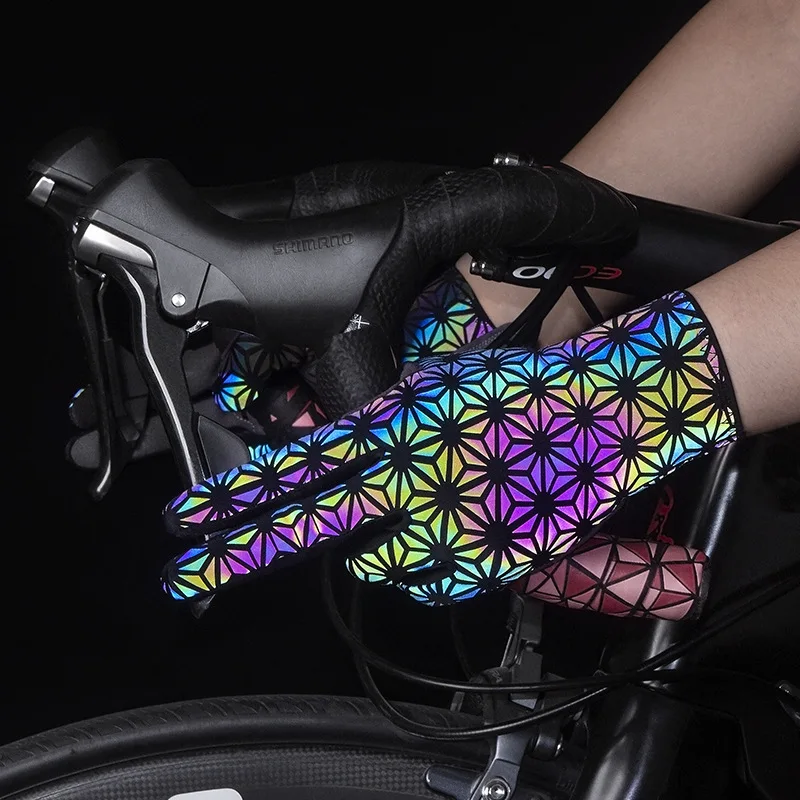 MTB Cycling Gloves Luminous Half-Finger Visors Light Reflective Road Bike Gloves Outdoor Sports Waterproof Fishing
