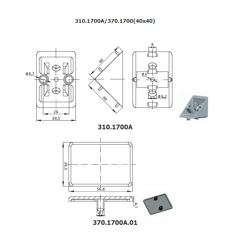310/370.17 Aluminium Extrusion Profile Frame angle corner t slot angle bracket with end caps aluminum bracket connector