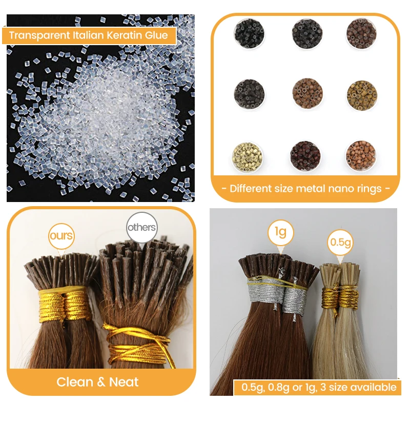 Fangcun Factory Double Drawn I Tip Hair Extension Remy Keratin Hair Human Hair Extensions  I Tip