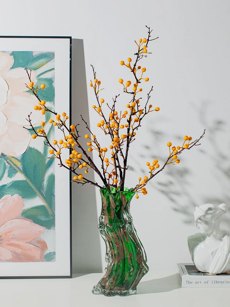 Murano Art Craft Colored Glaze Glass Craft Hand Made Blown Glass for Home Decoration vase