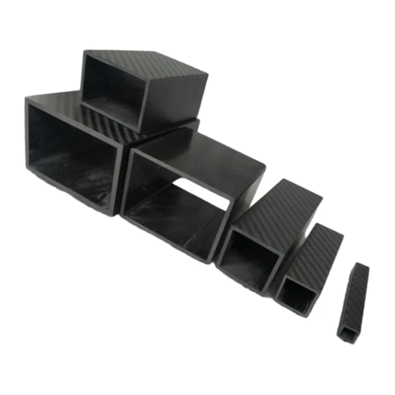 Durable Stylish Upscale Black Carbon Fiber Square Rectangular Tube Pipe Lightweight Carbon Rod Box Case Sports Industrial