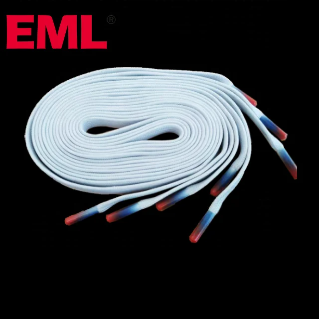 White fat shoe lace with silicon tip