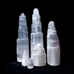 Wholesale  natural selenite lamp tower crystals healing for home decor
