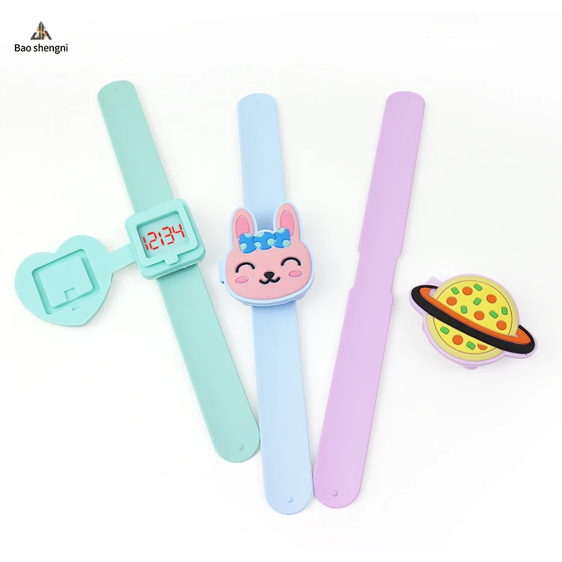 JHS Silicone Sport Watch For Kids Cute Cartoon Animal Touch Child Watches Led Electronic Watch For Kids