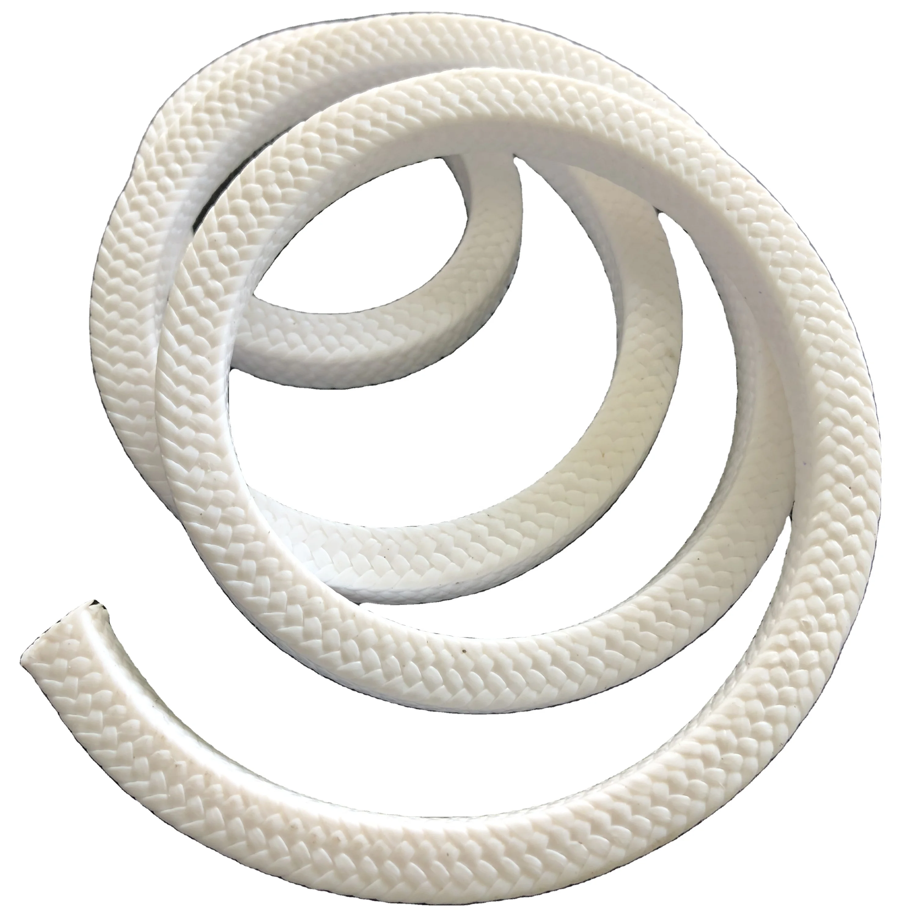 Acid-base Pump Seal White Pure PTFE Rope Graphite Fiber Oil Braided Packing