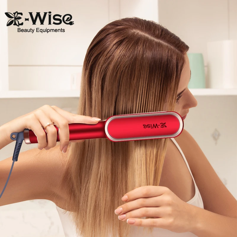 New Private Label Electric Hot Comb Hair Brush Fer a Lisser Hot Air Pick Hair Dryer Stijltang Fast Hair Straightener