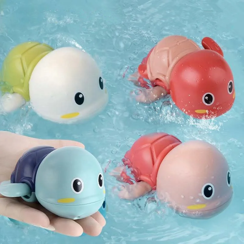 
2020 Hotsale Baby Bathroom Animal Toys Winding Mechanism Cute Swimming Tortoise Kids Bath Mechanical Toy 