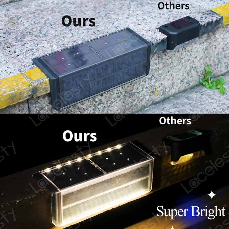Decor Solar Step Paver Lights Landscape Lamps Wall Pathway Yard Patio For Pathway Walkways Patio Balcony LED Garden Lights