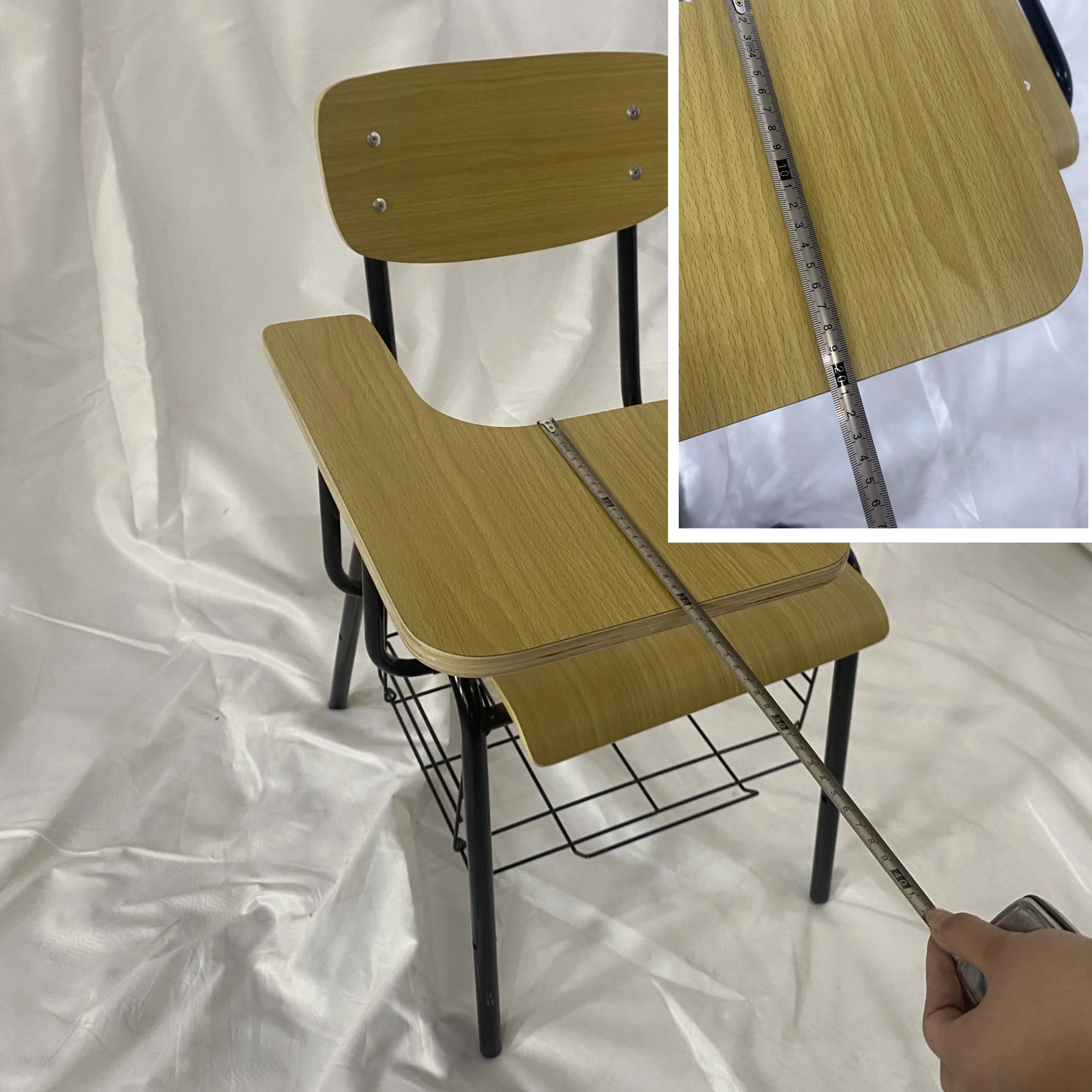 Plywood Writing Pad Chair school furniture student desk and chair Stackable School Chair with Plywood