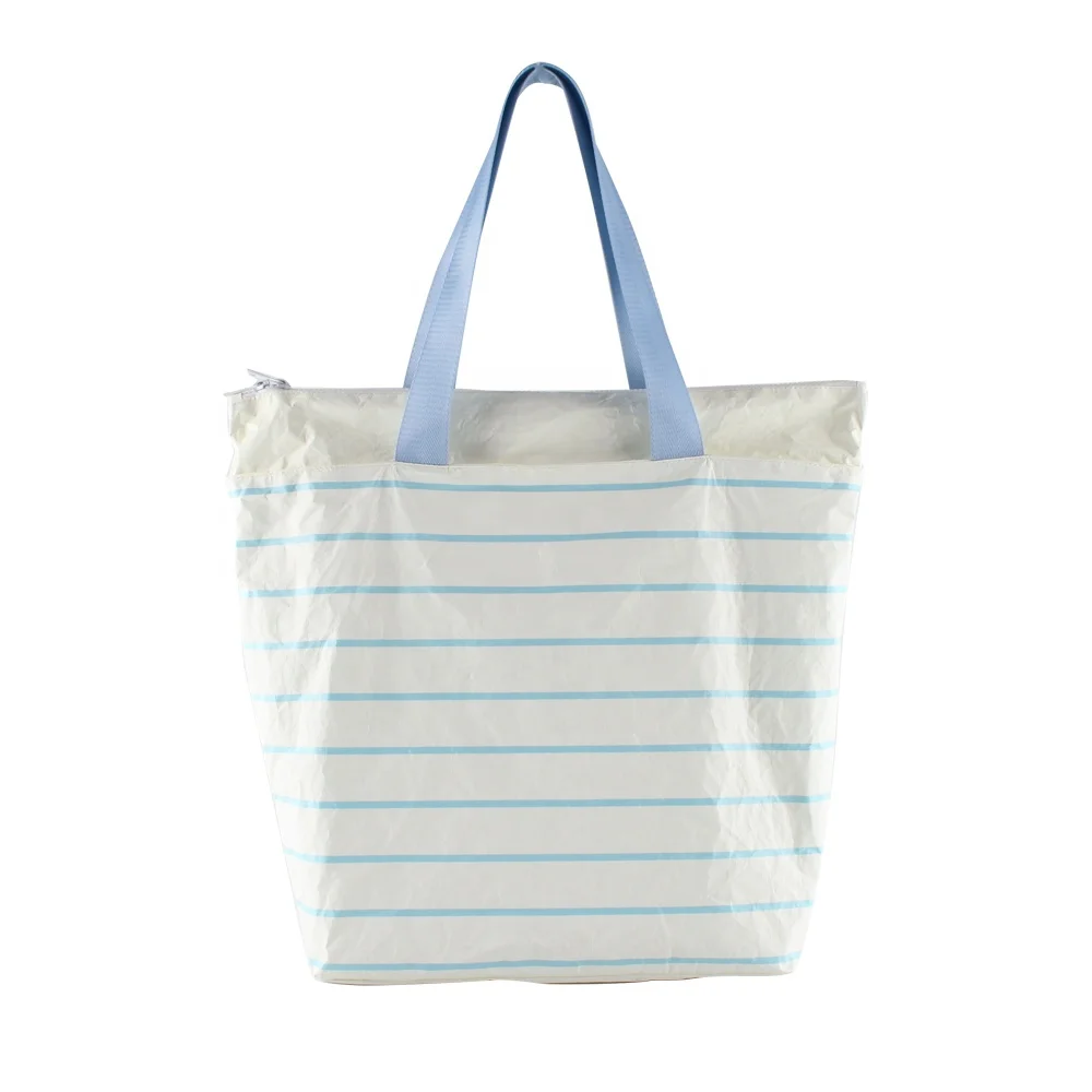 Zipper closure Ultralight waterproof Durable Dupont tyvek fabric bags custom tyvek-tote-bag