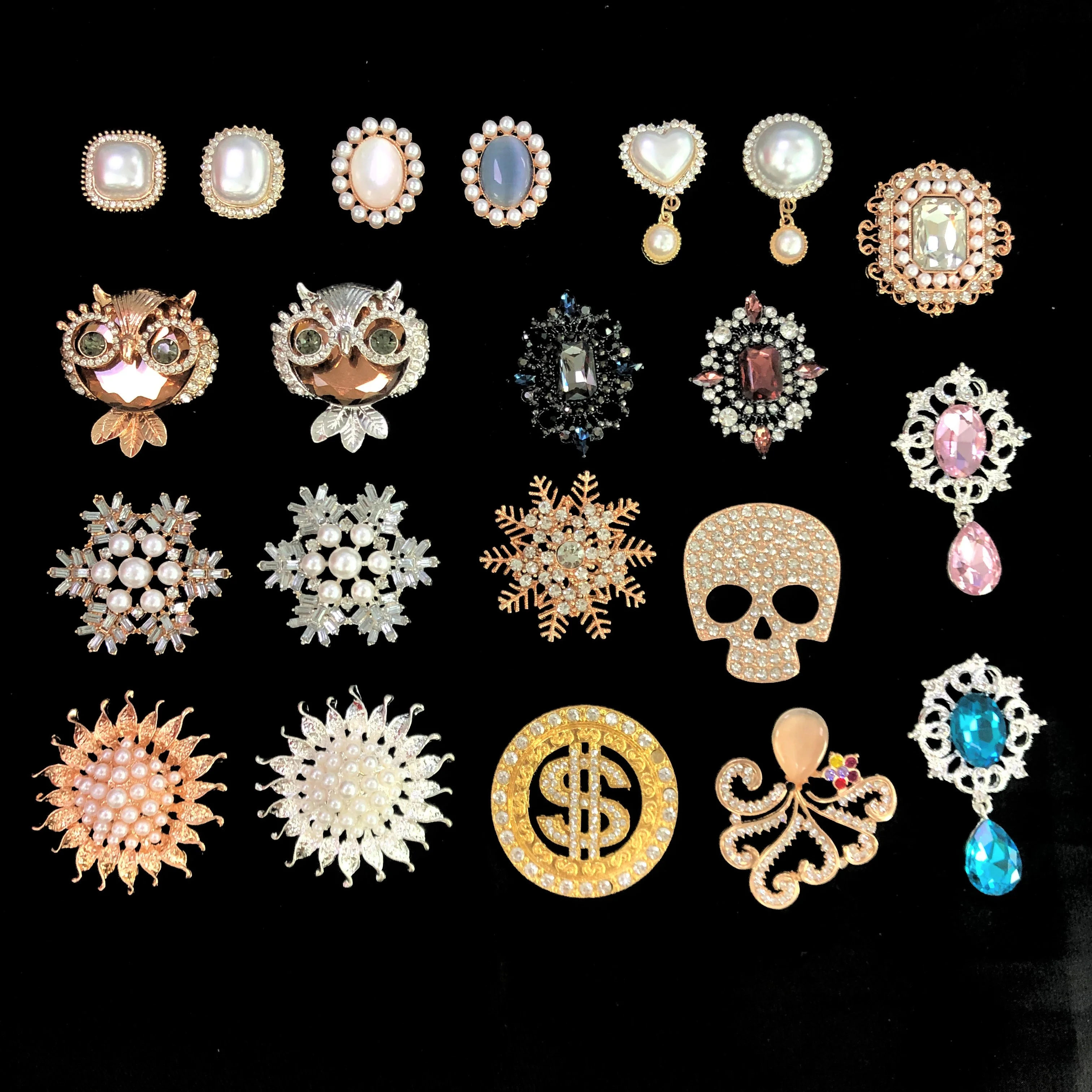 New Design Big name metal diamond chains and pearls bling Girl Gift Decoration  shoes charms