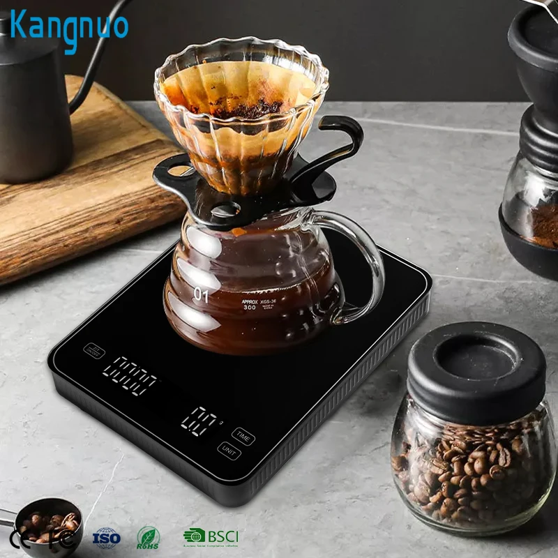Custom Logo Painting 3kg/0.1g Electronic Kitchen Food Weighing Scales Timemore Espresso Digital Coffee Scale With Timer