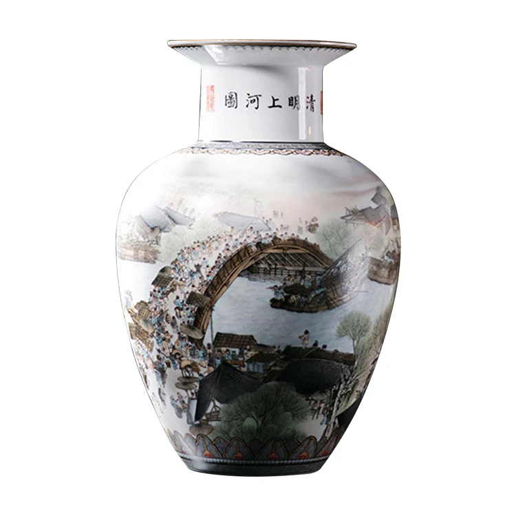 
2021 Hot Sale Decoration Tall Floor Large Chinese Ceramic Vase 