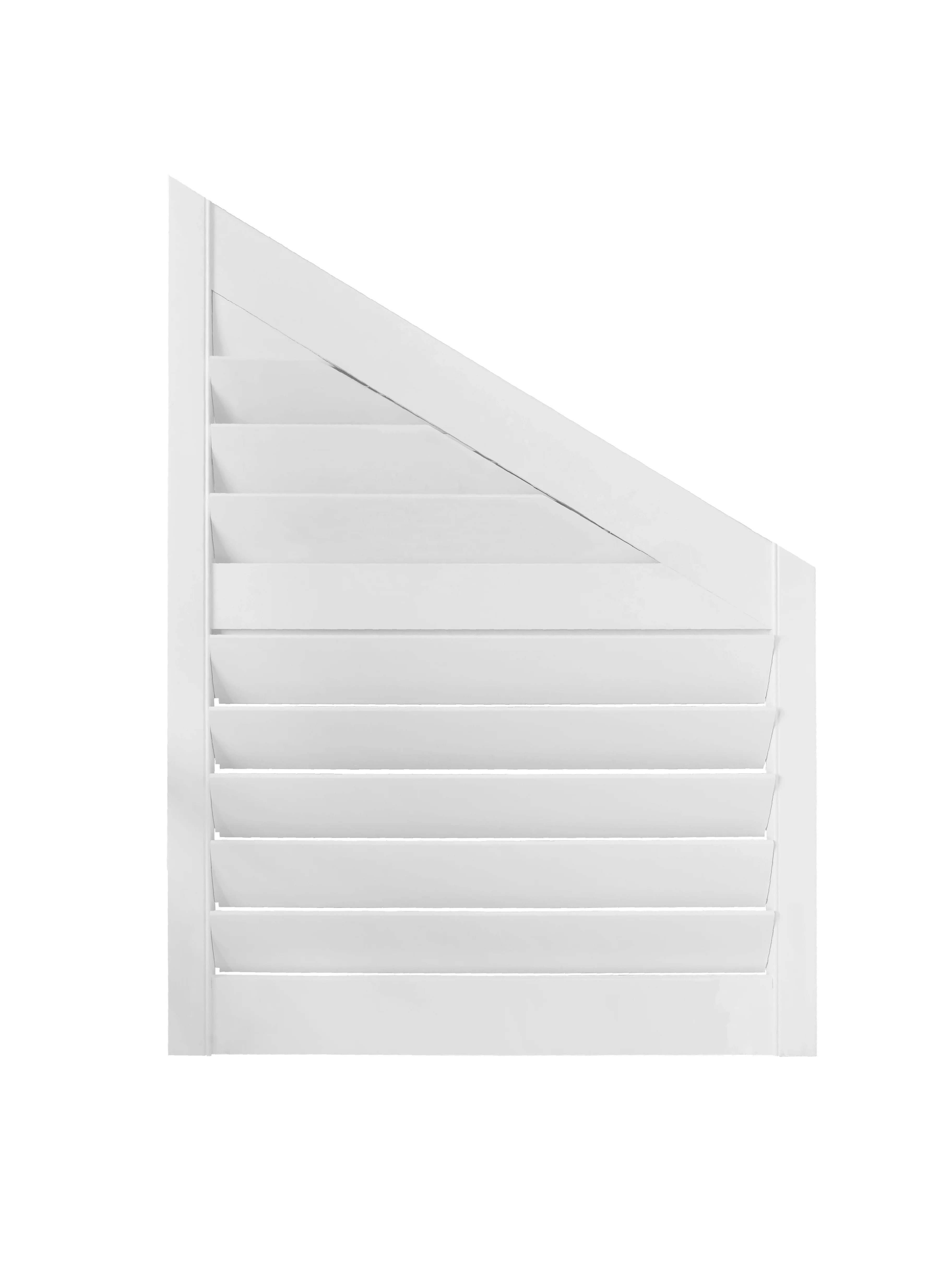 LIVING SPACE interior plastic shutter PVC finished plantation shutters quarter circle horizontal opening top shutters