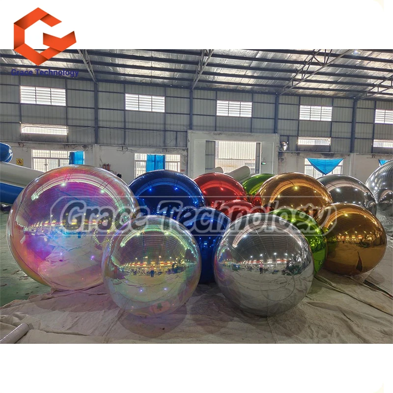 Coloful Inflatable Mirror Ball Custom Inflatable Disco Ball Party Event Decorative Inflatable Silver Sphere for Stage Hanging