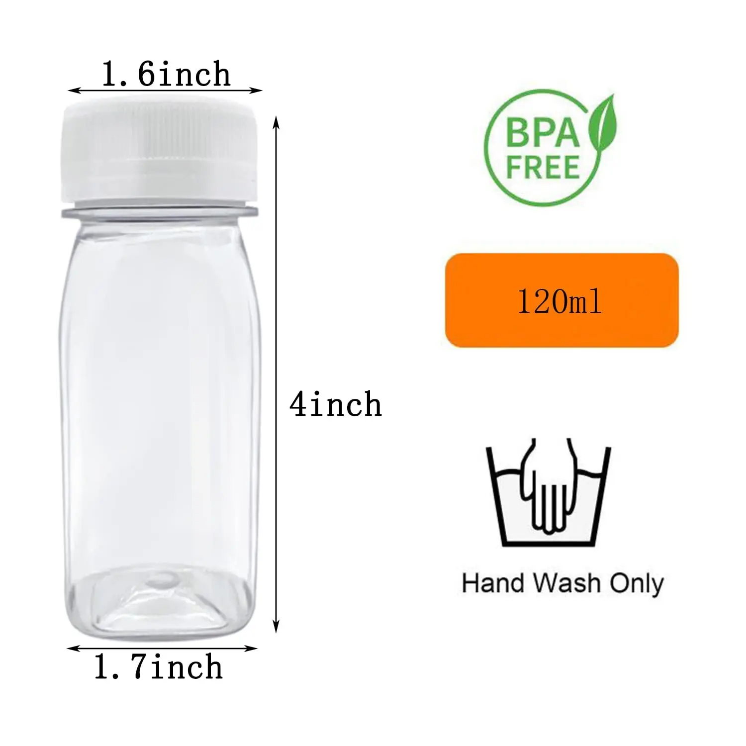 120ml 4OZ Plastic Ginger Shot Bottles Customized PET Organic Juice Sample Bottles